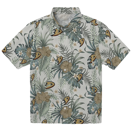 Anaheim Ducks Hawaiian Shirt - Hibiscus Designs - Moonbestprint