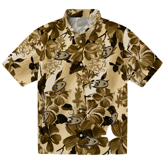 Anaheim Ducks Hawaiian Shirt - Hibiscus Arrangement - Moonbestprint