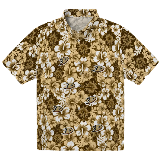 Anaheim Ducks Hawaiian Shirt - Hibiscus Blooms - Moonbestprint