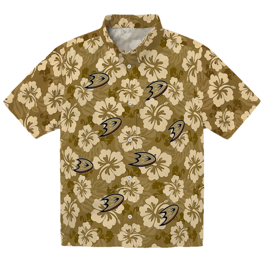 Anaheim Ducks Hawaiian Shirt - Hibiscus Cluster - Moonbestprint