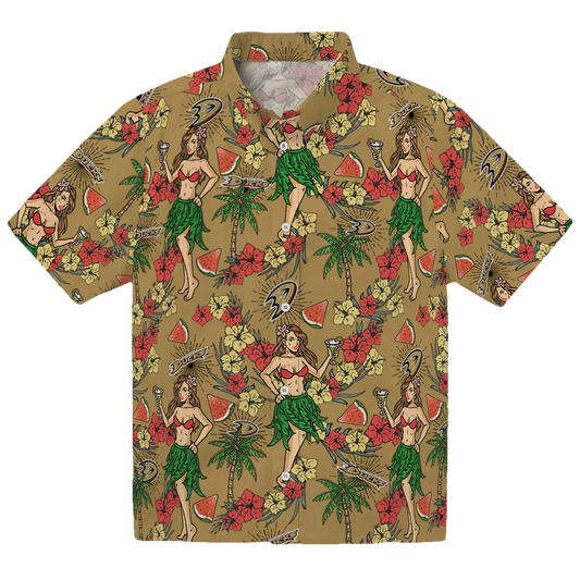 Anaheim Ducks Hawaiian Shirt - Hawaiian Girls Design - Moonbestprint