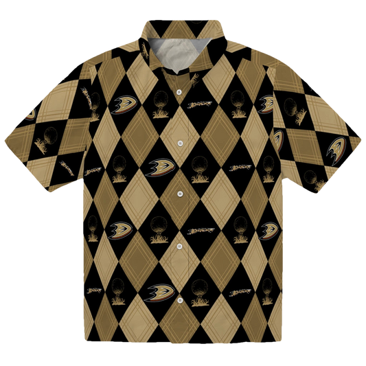 Anaheim Ducks Hawaiian Shirt - Golfing Plaid - Moonbestprint