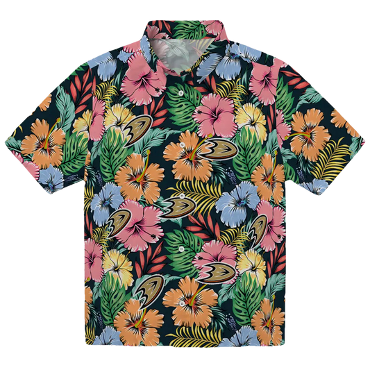 Anaheim Ducks Hawaiian Shirt - Brilliant Hibiscus Gardena - Moonbestprint