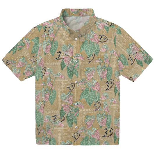 Anaheim Ducks Hawaiian Shirt - Anthurium Overlay - Moonbestprint