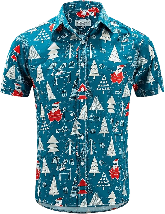 2026 Santa Hawaiian Shirt – Casual Christmas Vacation Button Down - Moonbestprint