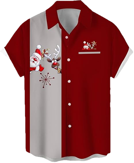 2026 Christmas Santa and Reindeer Holiday Hawaiian Shirt - Moonbestprint