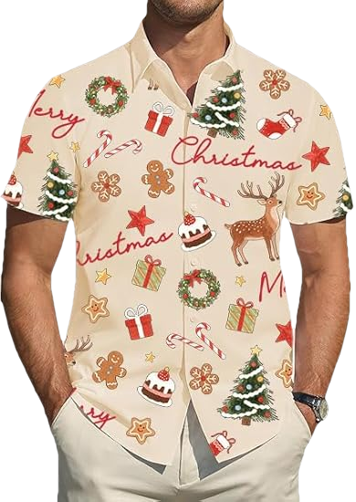 2026 Christmas Reindeer and Christmas Tree Hawaiian Shirt - Moonbestprint