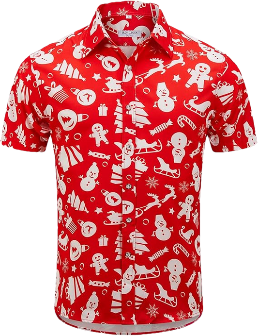 2026 Christmas Hawaiian Shirt Santa Design Tropical Holiday Shirt - Moonbestprint