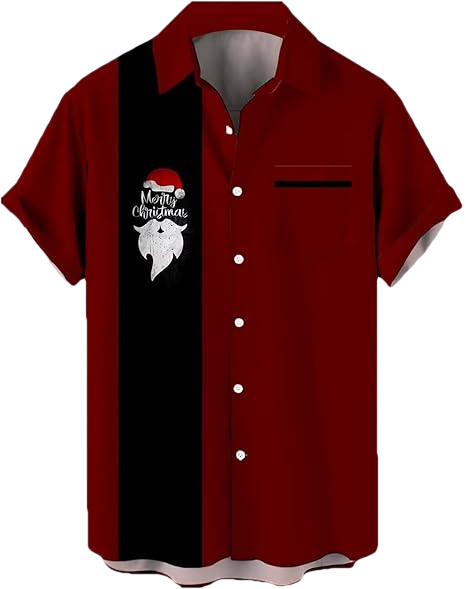 2026 Christmas Hawaiian Shirt Tropical Santa Hat Button Down for Vacation - Moonbestprint
