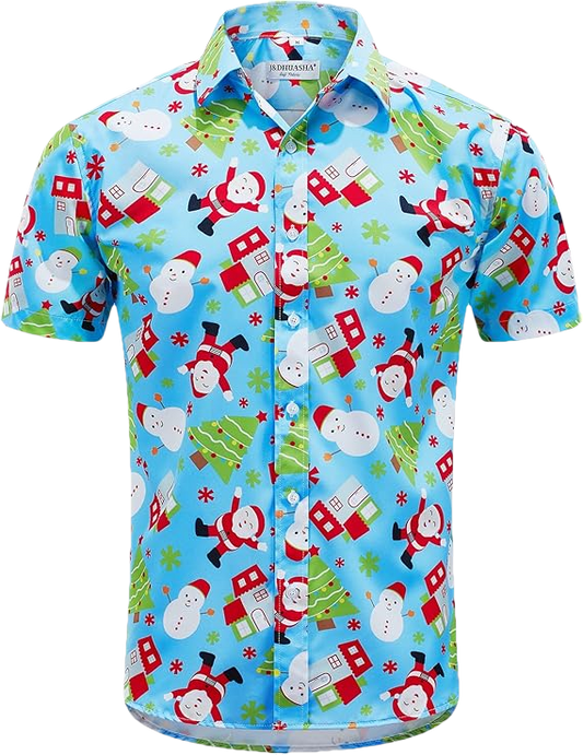 2026 Christmas Hawaiian Shirt – Button Down Santa Vacation Shirt - Moonbestprint