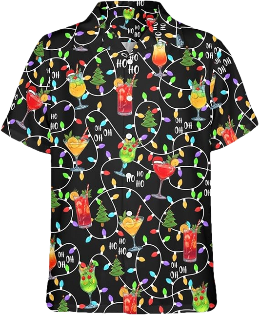 2026 Christmas Fun Fruit Juice with Christmas Lights Hawaiian Shirt - Moonbestprint