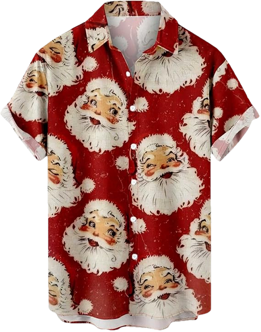2026 Christmas Cute Santa Holiday Hawaiian Shirt - Moonbestprint