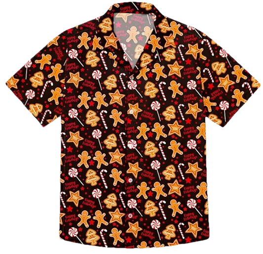 2026 Christmas Gingerbread Cookie Holiday Hawaiian Shirt - Moonbestprint