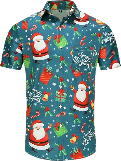 2026 Christmas Cheerful Holiday Pattern Hawaiian Shirt - Moonbestprint