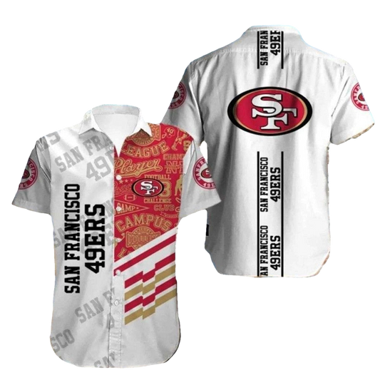 Vintage Varsity 49ers Collegiate Classic White Hawaiian Shirt - Moonbestprint