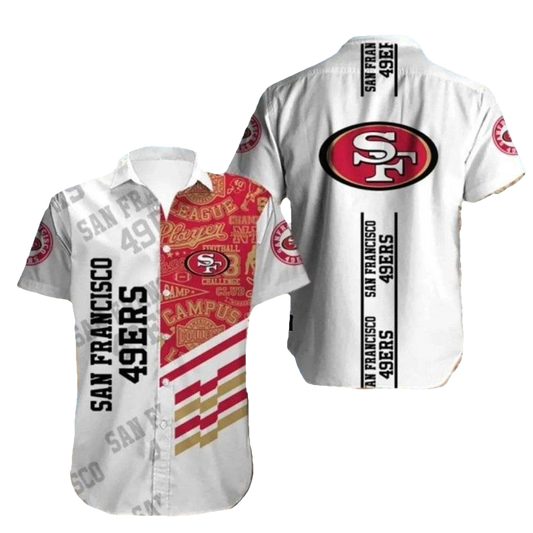Vintage Varsity 49ers Collegiate Classic White Hawaiian Shirt - Moonbestprint