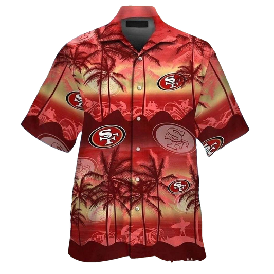 Sunset Palms San Francisco 49ers Hawaiian Shirt - Moonbestprint