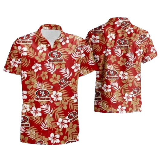 Sunset Palms 49ers Red Hawaiian Shirt - Moonbestprint