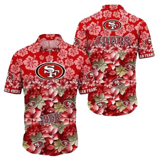 Scarlet Tropics San Francisco 49ers Fanfare 2025 Hawaiian Shirt - Moonbestprint
