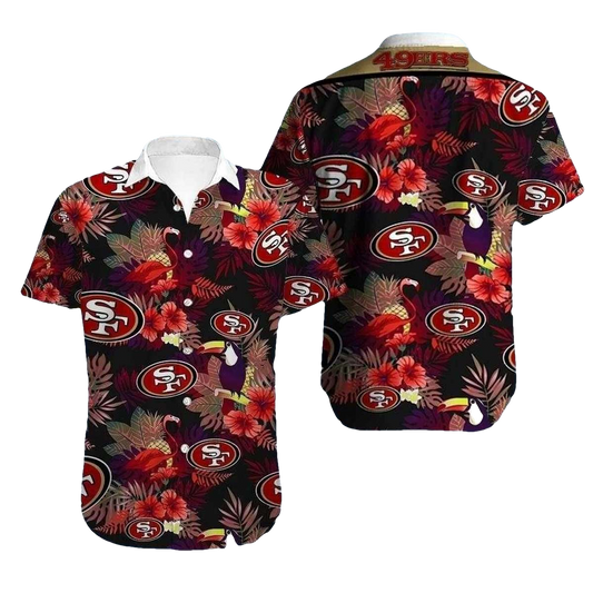 San Francisco Spirit Tropical Leaf 49ers Hawaiian Shirt - Moonbestprint