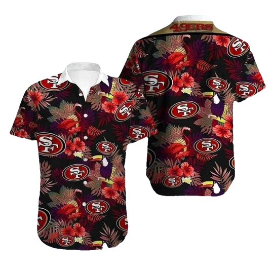 San Francisco Spirit Tropical Leaf 49ers Hawaiian Shirt - Moonbestprint