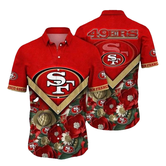 San Francisco 49ers Victory Rose Hawaiian Shirt - Moonbestprint