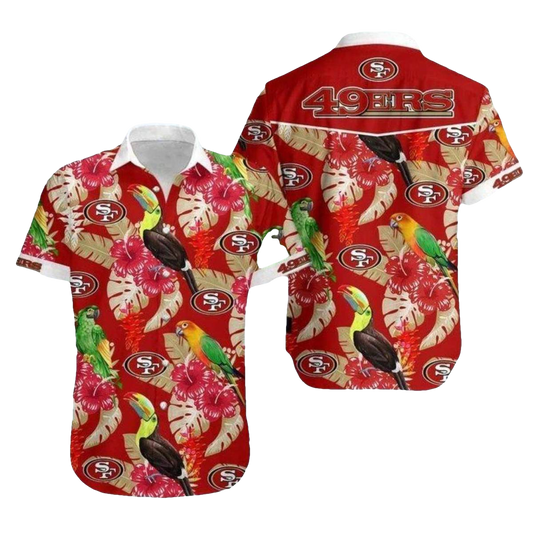 San Francisco 49ers Tropical Parrot Hawaiian Shirt - Moonbestprint