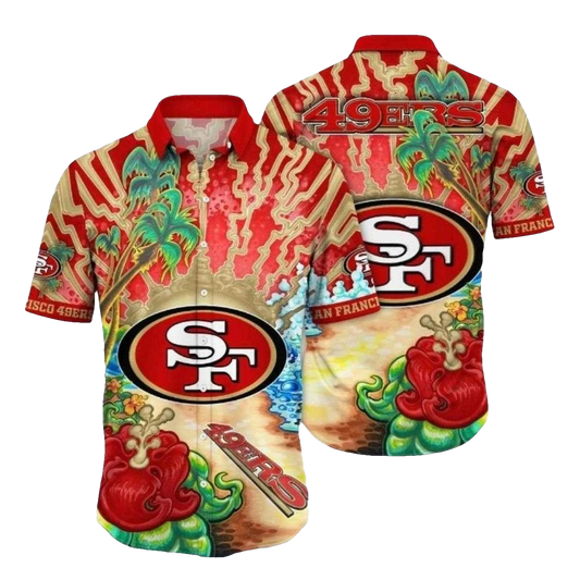 San Francisco 49ers Tropical Paradise Vibrance Hawaiian Shirt - Moonbestprint