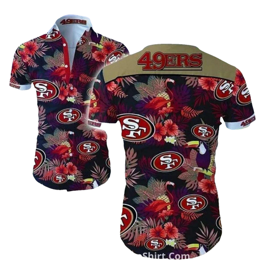 San Francisco 49ers Tropical Flamingo And Toucan Hawaiian Shirt - Moonbestprint