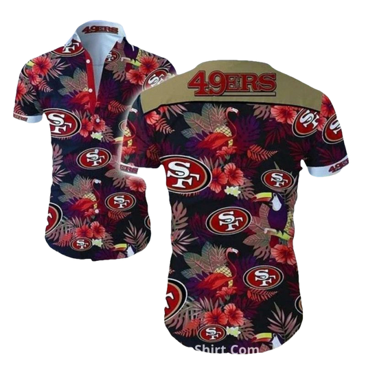 San Francisco 49ers Tropical Flamingo And Toucan Hawaiian Shirt - Moonbestprint