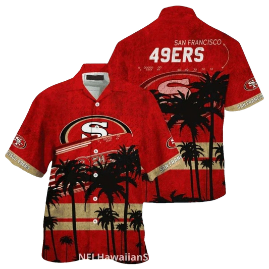 San Francisco 49ers Palm Tree Sunset Hawaiian Shirt - Moonbestprint