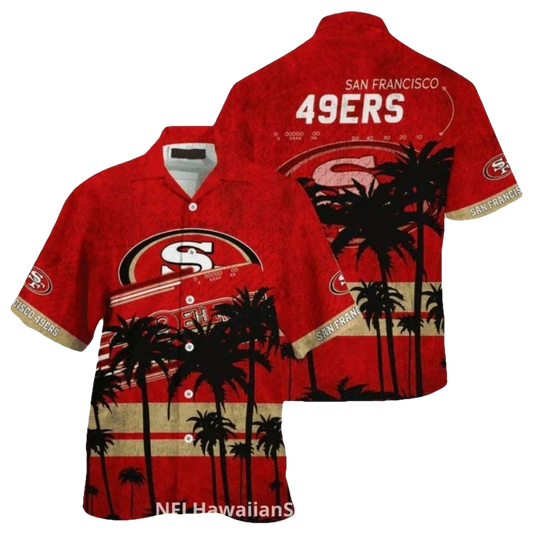 San Francisco 49ers Palm Tree Sunset Hawaiian Shirt - Moonbestprint