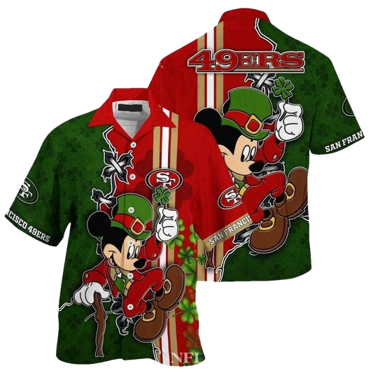 San Francisco 49ers Mickey Shamrock Shenanigans Hawaiian Shirt - Moonbestprint