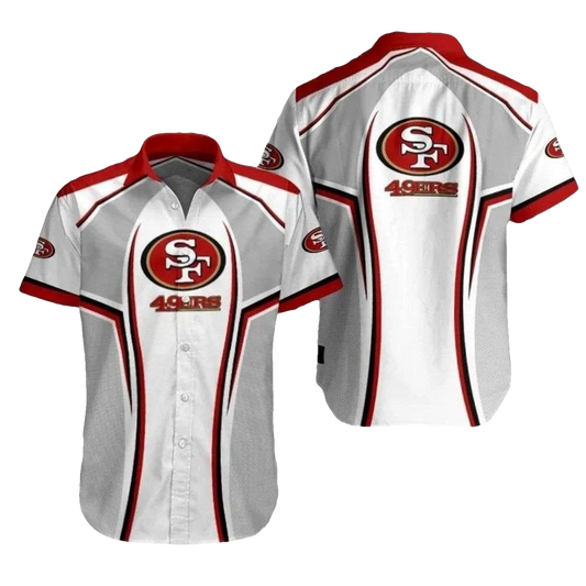 San Francisco 49ers Logo White Classic Hawaiian Shirt - Moonbestprint