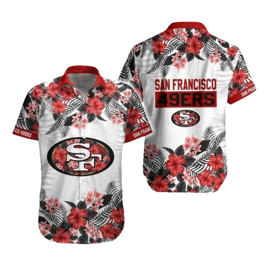 San Francisco 49ers Island Vibes And Football Emblem Hawaiian Shirt - Moonbestprint