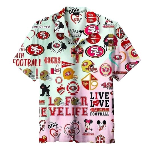 San Francisco 49ers Logo Collage For Fans Hawaiian Shirt - Moonbestprint