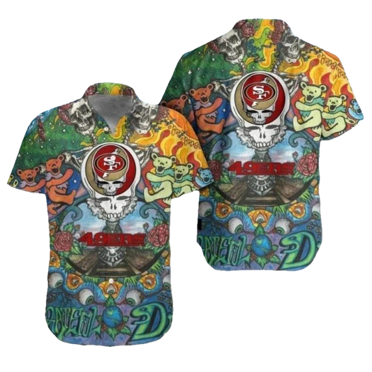 San Francisco 49ers Grateful Dead Inspired Art Hawaiian Shirt - Moonbestprint