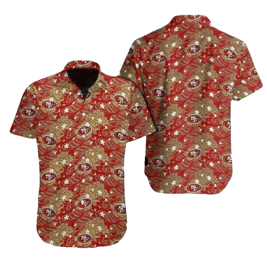 San Francisco 49ers Golden Swirl Artistic Hawaiian Shirt - Moonbestprint