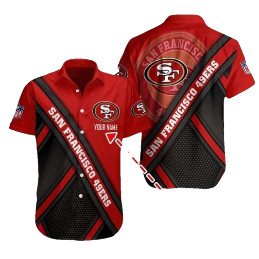 Personalized Sleek Sidelines San Francisco 49ers Hawaiian Shirt - Moonbestprint