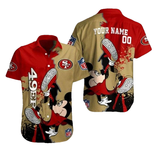 Personalized San Francisco 49ers Mickey Hawaiian Shirt - Moonbestprint