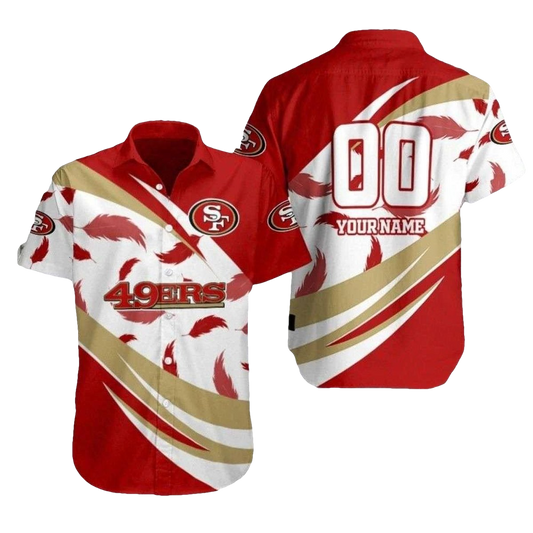 Personalized Gold Rush Whirl San Francisco 49ers Hawaiian Shirt - Moonbestprint
