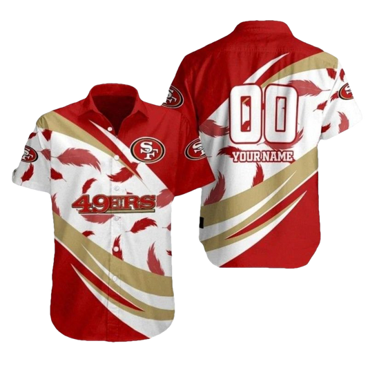 Personalized Gold Rush Whirl San Francisco 49ers Hawaiian Shirt - Moonbestprint