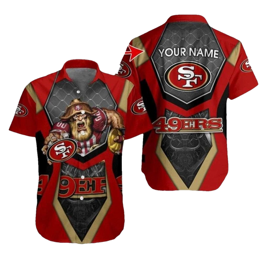 Personalized 49ers Prospector's Dream Red And Gold Mascot Hawaiian Shirt - Moonbestprint