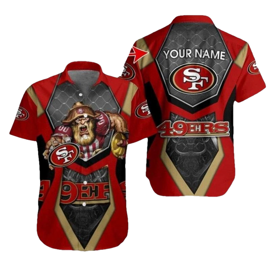 Personalized 49ers Prospector's Dream Red And Gold Mascot Hawaiian Shirt - Moonbestprint