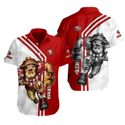 Personalized 49ers Mascot Showdown Dual Design Hawaiian Shirt - Moonbestprint