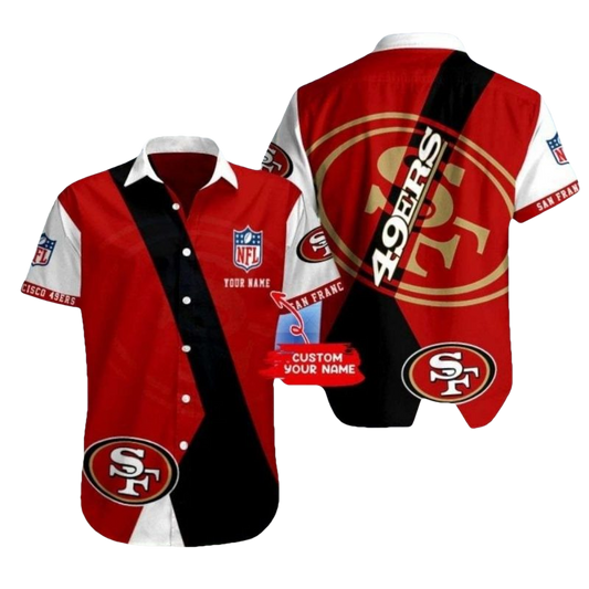 Personalized 49ers Game Day Colorblock Hawaiian Shirt - Moonbestprint