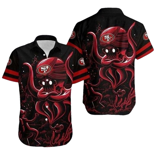 Octopus Monster 49ers Spirit San Francisco 49ers Hawaiian Shirt - Moonbestprint