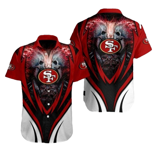 Majestic 49ers Phoenix Fire Hawaiian Shirt - Moonbestprint
