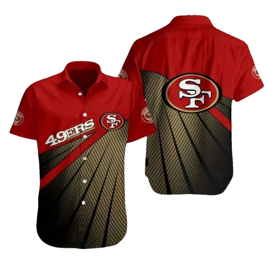 Lux Herringbone 49ers Executive Fanwear Hawaiian Shirt - Moonbestprint
