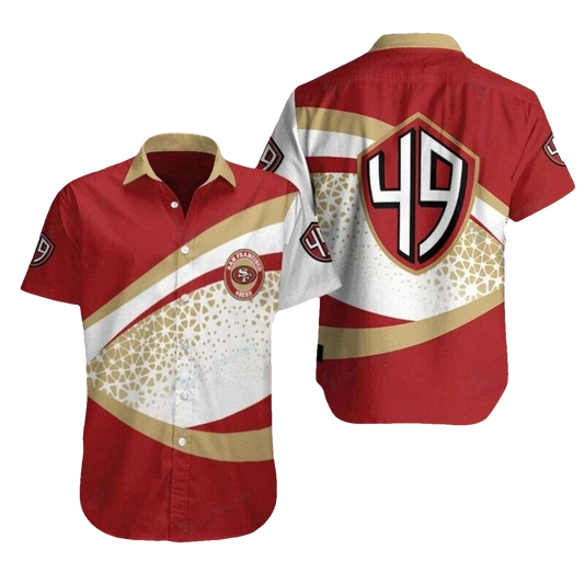 Golden Shimmer 49ers Starlight Spectacle Hawaiian Shirt - Moonbestprint